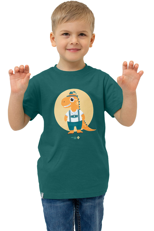 Kinder T-Shirt mit Druck Dinosaurier in Tracht